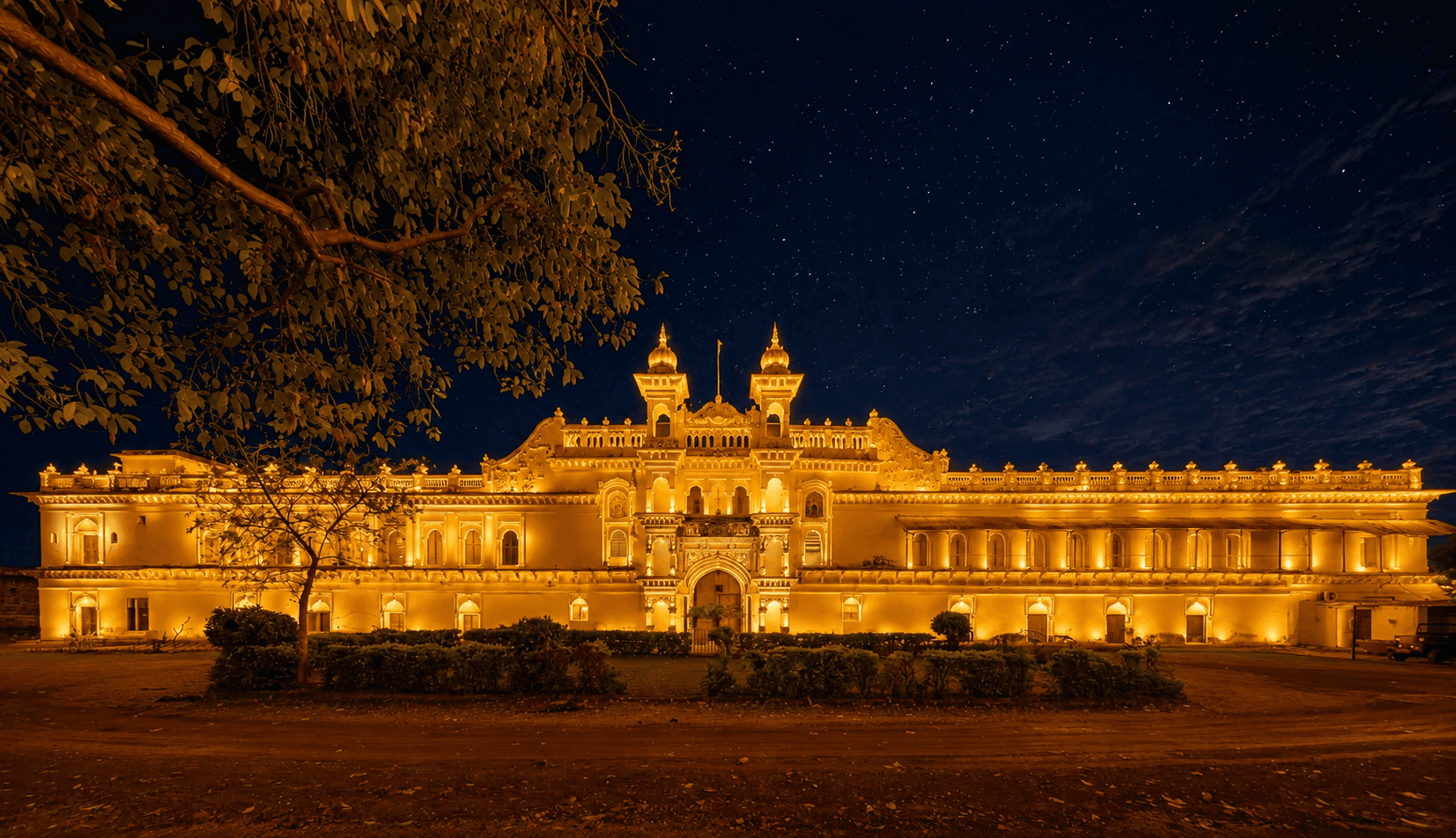 Kila The Heritage Palace illuminated at night